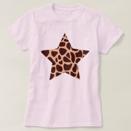 Giraffen-Druck-Stern T-Shirt