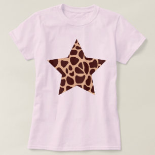 Giraffen-Druck-Stern T-Shirt