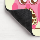 Giraffen-Druck u. rosa Eule personalisiertes Mousepad (Ecke)