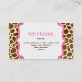 Giraffen-Druck u. rosa Visitenkarte (Rückseite)