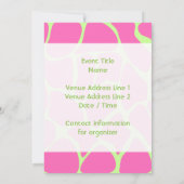 Giraffen-Druckmuster, Hellrosa und Lime Green Einladung (Rückseite)