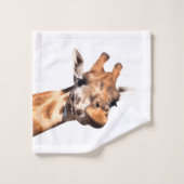 Giraffen-Dschungel-Tier-Porträt Badhandtuch Set (Waschlappen)