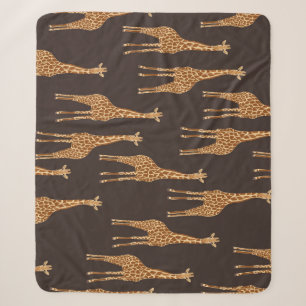 Giraffen Dunkel: Abstrakte nahtlose Vintage-Muster Sherpadecke