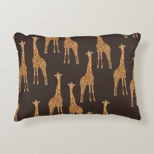 Giraffen Dunkel: Abstrakte Vintage-Nahtlos. Dekokissen