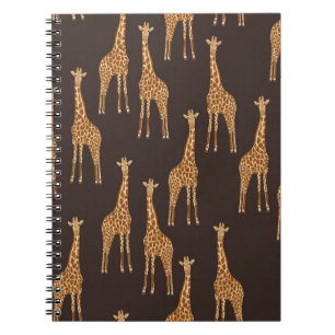 Giraffen Dunkel: Abstrakte Vintage-Nahtlos. Notizblock