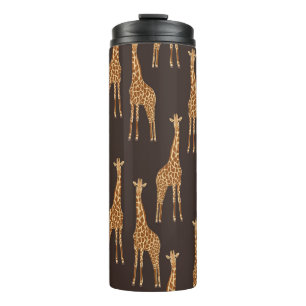 Giraffen Dunkel: Abstrakte Vintage-Nahtlos. Thermosbecher