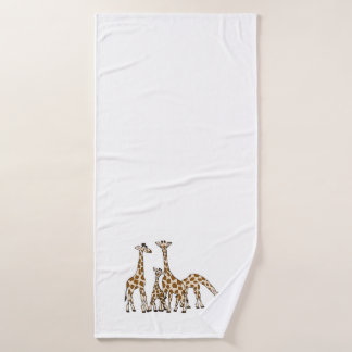 Giraffen-Familie in Brown und im beige Bad-Tuch Badehandtuch