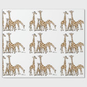 Giraffen-Familie in Brown und im beige Packpapier (Flach)