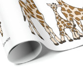 Giraffen-Familie in Brown und im beige Packpapier (Rolleneckpunkt)