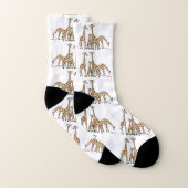 Giraffen-Familie in Brown und in den beige Socken (Paar)