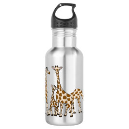 Giraffen-Familie in Brown und in der beige Trinkflasche
