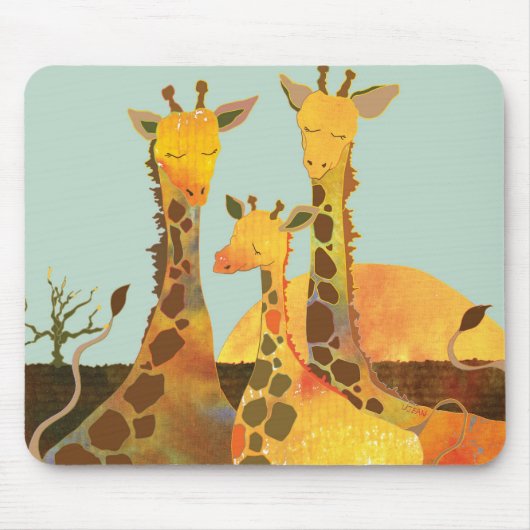 Giraffen-Familie Mousepad (Vorne)