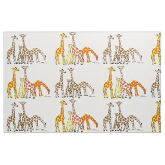 Giraffen-Familien-Gewebe Stoff