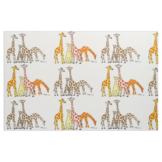 Giraffen-Familien-Gewebe Stoff (Fat Quarter (45,7 x 55,9 cm))