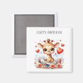 Giraffen-Flugzeug-Geburtstag Magnet (Vorderseite/Rückseite)