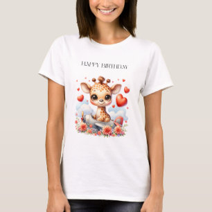 Giraffen-Flugzeug-Geburtstag T-Shirt