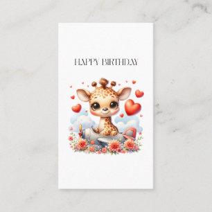 Giraffen-Flugzeug-Geburtstag Visitenkarte