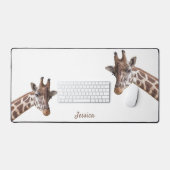 Giraffen Foto Design Personalisierter Name Schreibtischunterlage (Tastatur & Maus)