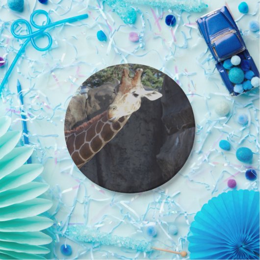 Giraffen-Foto Pappteller (Party)