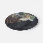 Giraffen-Foto Pappteller (Schrägansicht)