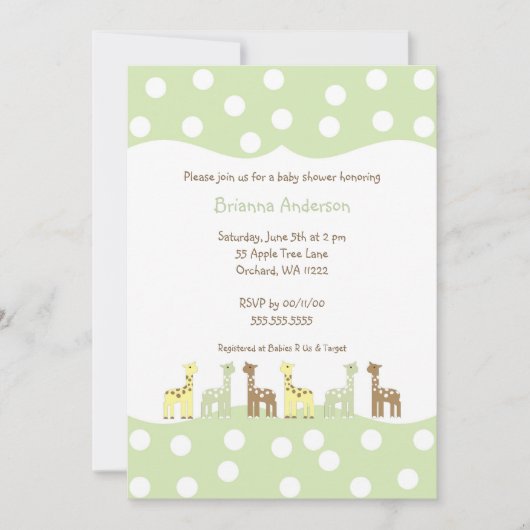 Giraffen-Freund-Babyparty laden Einladung (Vorderseite)