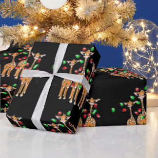 Giraffen für den Urlaub, blinkende rote und grüne  Geschenkpapier