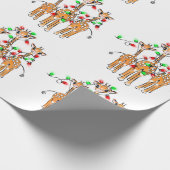 Giraffen für den Urlaub, blinkende rote und grüne  Geschenkpapier (Ecke)