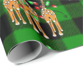 Giraffen für den Urlaub, farbenfrohe grüne Lichter Geschenkpapier (Rolleneckpunkt)