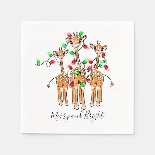 Giraffen für Ihren Urlaub, blinkende Lichter, Gest Serviette (Vorderseite)