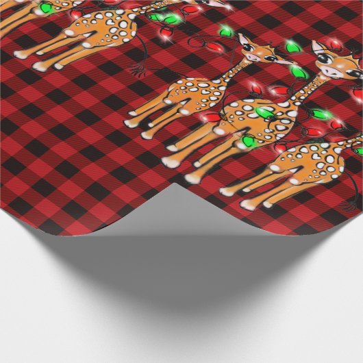 Giraffen für Ihren Urlaub, farbenfroh, grün, karie Geschenkpapier (Ecke)