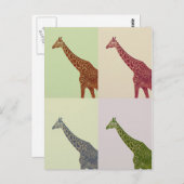 Giraffen für Vintage Farben Postkarte (Vorne/Hinten)