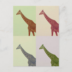 Giraffen für Vintage Farben Postkarte