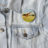 Giraffen-gehende Masai-Mara-Ebenen, Kenia-Knopf Button (Beispiel)