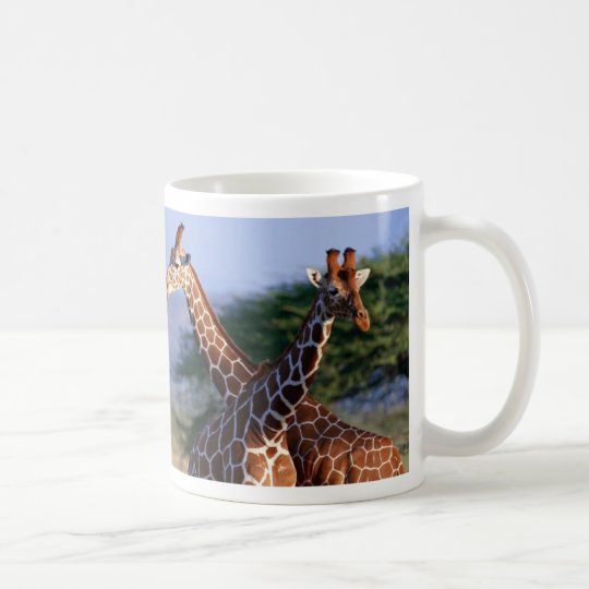 Giraffen gekreuzt, Mutter + Kind Kaffeetasse