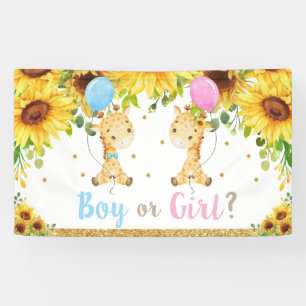 Giraffen Gender Reveal Baby Shower Boy oder Girl Banner