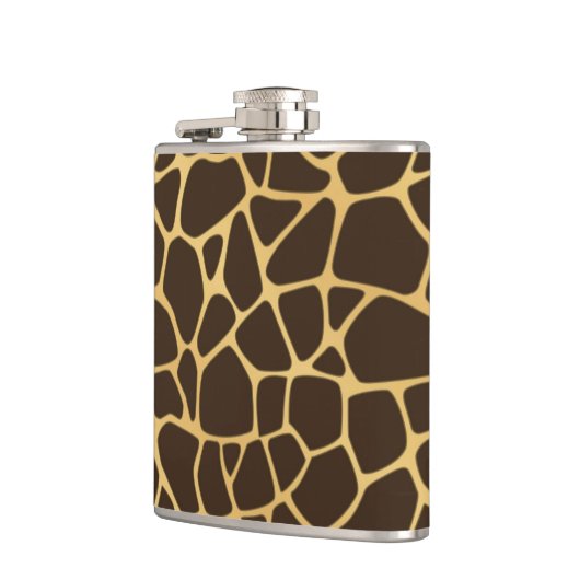 Giraffen-gepunkteter Hintergrund Flachmann (Links)