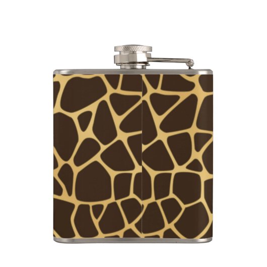 Giraffen-gepunkteter Hintergrund Flachmann (Rückseite)