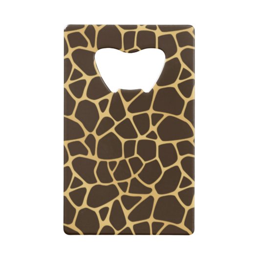 Giraffen-gepunkteter Hintergrund Kreditkartenflaschenöffner (Rückseite)