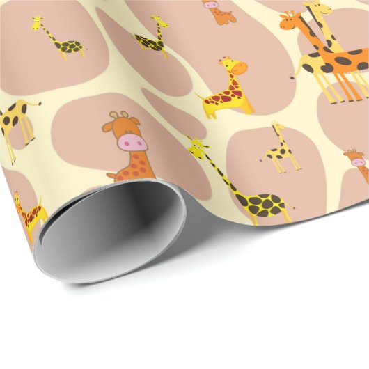 Giraffen Geschenkpapier (Rolleneckpunkt)