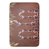 Giraffen Giraffe Floral Brown Safari Chic Badematte (Vorderseite Vertikal)