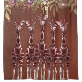 Giraffen Giraffe Floral Brown Safari Chic Duschvorhang (Vorderseite)