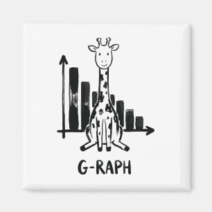 Giraffen-Grafik-Statistik-Mathe-Lehrer-Wortspiel Magnet