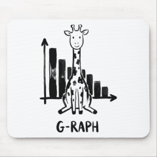 Giraffen-Graph-Statistik-Mathe-Lehrer-Wortspiel Mousepad