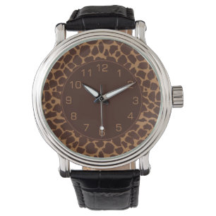 Giraffen-Haut-Druck-Muster Armbanduhr
