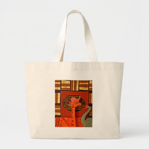 Giraffen Hut Kunst Druck Jumbo Stoffbeutel