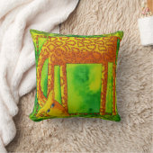Giraffen-Illustration mit Wasserfarben-Muster Kissen (Decke)