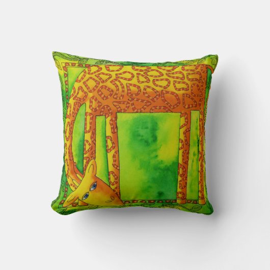 Giraffen-Illustration mit Wasserfarben-Muster Kissen (Vorderseite)