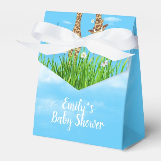 Giraffen im Gras mit Daisy Geschenkschachtel (Vorderseite)