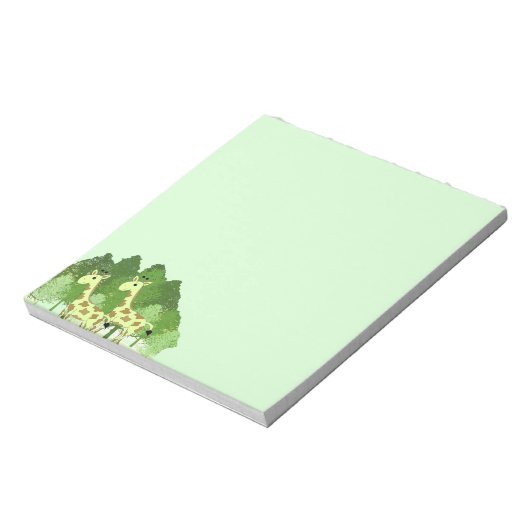 Giraffen im Wald-Notepad Notizblock (Rotiert)