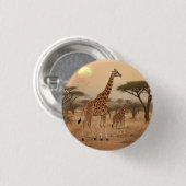 Giraffen in Afrika Button (Vorne & Hinten)